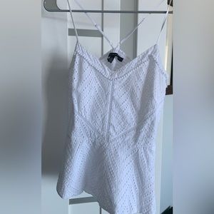 WHBM peplum eyelet top